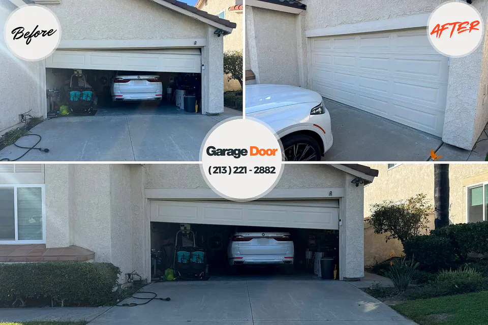 Before and after: garage door repair Wyoming, PA